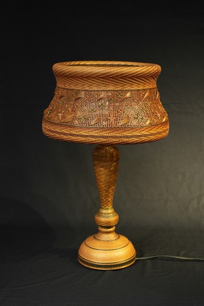 林港平 竹 光 35X35X56 竹 樹漆