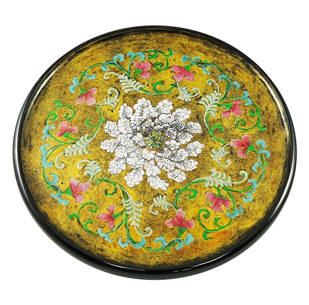 許秋月 金玉富貴 30cm 木胎 天然漆  蛋殼 珍珠粉