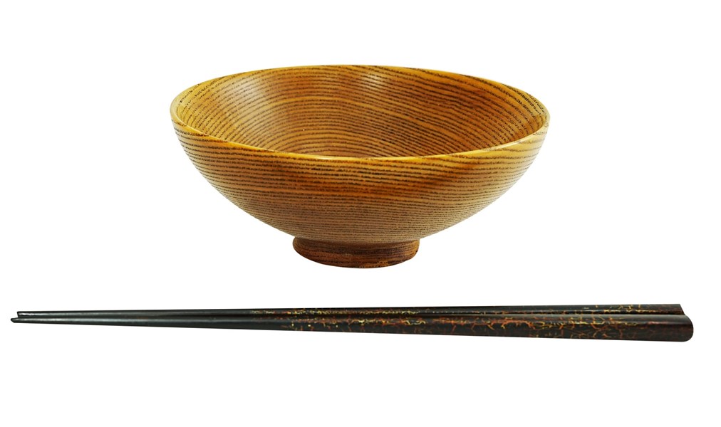 鄭芬宜 碗筷組 碗15X5.5cm 筷2.5cm 木胎 天然漆