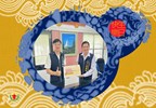 113年6月7日豐原區公所 洪峰明 區長 代表 臺中市政府 盧秀燕 市長 臺中市政府民政局 吳世瑋 局長，致贈 南陽里 楊國勝 里長生日禮盒