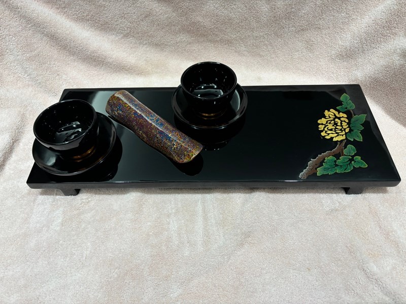 吳滿鈺 牡丹花香茶盤 初衷茶則 雙雙對對茶杯