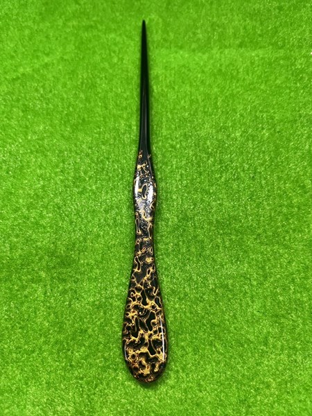 柯榮晉 金熠銀輝之茶針 16.8X5.5X2.3 天然漆 銀箔