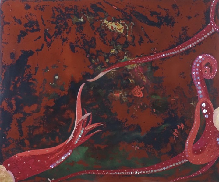 陳玉凱 創世界 46X38X1.2 天然漆 螺鈿