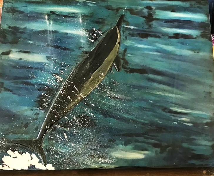 黃小娟 躍 40X33X2 天然漆 螺鈿