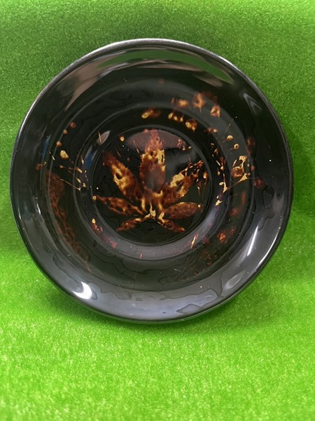 黃聖懿 雙魚戲水杯墊 10.5X10.5X2  天然漆 金箔