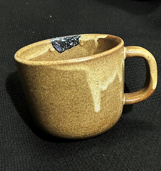 馮忻翹 螺鈿金繼修復 8.7X7.5 天然漆 金箔