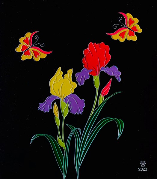 21 張焌營 戀戀愛莉絲 41x41 木胎、生漆、錫絲