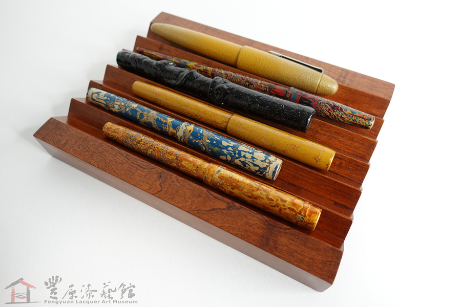 廖家慶 漆鋼筆6支 20X15X4cm 天然漆 貝殼 金箔 銀丸粉