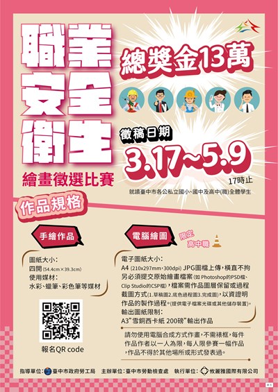 職業安全衛生繪畫徵選比賽海報