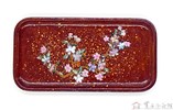 陳玉嘉 ㊣春櫻宴  25X13X2.2 木 布 天然漆 貝殼 乾漆粉