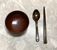 劉慧真 恬恬食飯-餐具組 12X7 19X1 22.5X2 天然漆 木 布