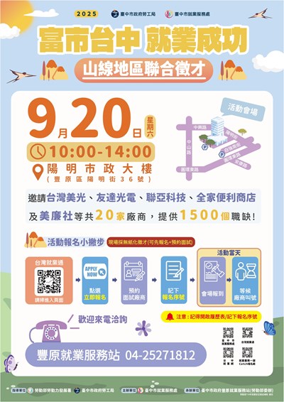富士台中就業成功山線地區聯合徵才活動海報_0