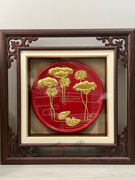 陳煒杰 愛相隨 30X30X2.5 金箔 天然漆