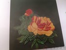 黃惠蘭 花開富貴 20X20 木胎 天然漆
