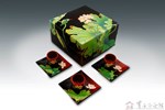王清源 品茗賞荷 24X24X13.5cm 天然漆 腰果漆 木胎 竹胎 金屬胎