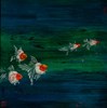 王清源 悠遊55.5×55.5cm天然漆、 彩色箔、木