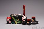 王清源 蝶舞弄花影 16.5X16.5X10.3 天然漆 腰果漆 木胎 竹胎