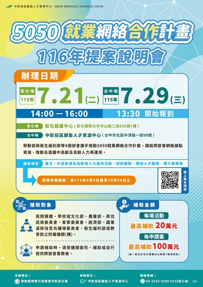 5050就業網絡合作計畫提案說明會