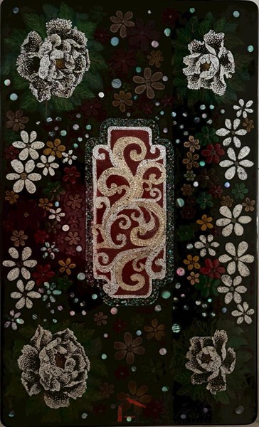 吳滿鈺 花花世界 70X42X22cm 天然漆 木胎