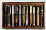 柯鴻權 天然漆手工筆 12X1.3X1.3cm 大漆 金屬套件 蛋白石