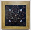 許韋蓉-綻放17.9x17.9材質-天然漆.碳粉堆高.葉拓.螺鈿