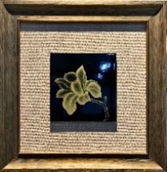 葉子漩暈金-玉蘭花10x10天然漆.金粉