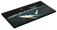林孟慧 鯨魚 尺寸30.5x15.5 材質木胎 布 黃土粉 金粉 貝殼粉 況粉 卵殼 天然漆  